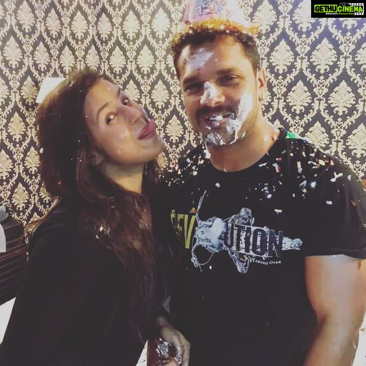 Akanksha Awasthi Instagram - Happy birthday dear Khesari ji🎂😇❤😍🌹💐🎉