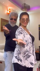 Akshara Singh Instagram - My coolest papa 🤗🔥 

#fatherndaughterduo
