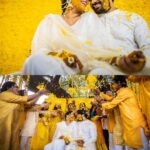 Akshaya Deodhar Instagram - Akshaya ♾Hardik . . . Coloured in colours of love, Akshaya and Hardik’s wedding celebrations began with a shower of happiness, love and warmth. It was truly a Rangsari moment for all of us. May each day of their life be as yellow-ful as this one💛 . . . . Akshaya’s & Hardeek’s Beautiful outfits by @labelsonalesawant Styled by @stylist.chaitalikulkarni Floral Jewellery by @swatiwaghcreation Akshaya’s Makeup by @madhurikhese_makeupartist Akshaya’s Hair by @komalpashankar_makeupartist Hardeek’s Hair & Makeup- @makeovers_by_rahul Wedding decor & management @a3eventsandmedia Wedding planner @bhagatamol Location- @siddhigardensandbanquets Managed by @wechitramedia @n.i.d.s_ @amolghodake_ . . . . #AHa #AkshayaDeodhar #HardeekJoshi #AkshayaHardeek #marathiactress #marathi #marathimulgi #maharashtra #marathistatus #marathimulga #marathikavita #marathiculture #marathicelebrity #love #zeemarathi #marathistars #marathipost #marathimeme #pune #marathijokes #marathicelebs #marathitroll #marathiactors #status #instamarathi #mimarathi