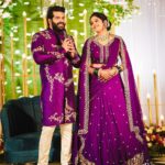 Akshaya Deodhar Instagram - Magical Evening with our loved ones..!✨💜 . Photos by @sevenvowstories Hardik’s outfit & styling by @atarabynamitakataria Akshaya’s Outfit & styling by @atarabynamitakataria Jewellery by @sanagarkarjewellers_official @prasad.nagarkar Akshaya’s Hair: @komalpashankar_makeupartist Akshaya’s Makeup: @madhurikhese_makeupartist Hardeek’s Hair & Makeup- @makeovers_by_rahul Event decore & management @a3eventsandmedia Event planner @bhagatamol Location- @siddhigardensandbanquets Managed by @wechitramedia @n.i.d.s_ @amolghodake_ . #AHa #AkshayaHardeek #HardeekJoshi #AkshayaDeodhar #Reception