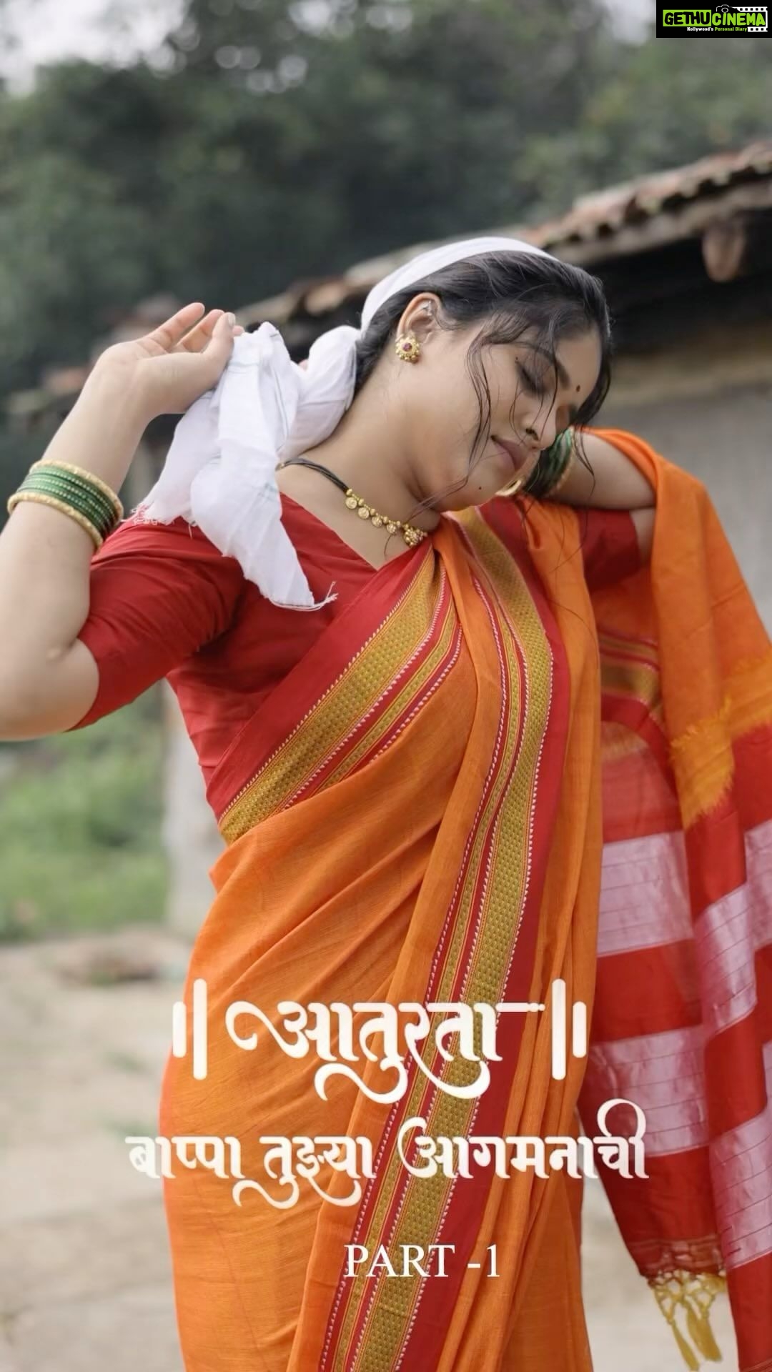 Akshaya Deodhar Instagram - आतुरता आगमनाची 🙏😇 Makeup - @madhurikhese_makeupartist Hair - @komalpashankar_makeupartist Blouse - @perfect_fashion_designer Saree - @navinyas_handloom Jewellery- @chandrakalm_jewellery Photography - @yogendra_chavhan Beautiful concept by - @madhurikhese_makeupartist #ganpatishoot #ganpatibappamorya #ganpatidecoration #ganpatifestival #villageshoot #village #bailgadi #subtlemakeup #modak #ganpatisong #tulsipuja #gavakadchisakal #villagelife Saburdi
