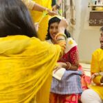 Alisha Prajapati Instagram - All things yellow, pink and happy. 🫶🏻 My Haldi bride @meghakarnani 💛