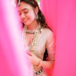 Alisha Prajapati Instagram - As we celebrate this colorful festival, let us take a moment to appreciate the love and devotion between Radha and Krishna. Their divine love story reminds us that true love is selfless, pure and eternal. May the colors of Holi bring joy, happiness, and prosperity to your life. Let us all come together to celebrate the victory of good over evil and the triumph of love over hate. Wishing the eternal and divine love of Radha Krishna to everyone this Holi. 💗 For @Asopalav In frame with me @vishal_d_o_p Styling by @drashtigajjar94 Makeup and hair by @aanalsavaliya and team Shot by @kpfilms31 @yess_drama