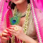 Alisha Prajapati Instagram - As we celebrate this colorful festival, let us take a moment to appreciate the love and devotion between Radha and Krishna. Their divine love story reminds us that true love is selfless, pure and eternal. May the colors of Holi bring joy, happiness, and prosperity to your life. Let us all come together to celebrate the victory of good over evil and the triumph of love over hate. Wishing the eternal and divine love of Radha Krishna to everyone this Holi. 💗 For @Asopalav In frame with me @vishal_d_o_p Styling by @drashtigajjar94 Makeup and hair by @aanalsavaliya and team Shot by @kpfilms31 @yess_drama