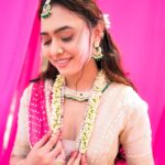 Alisha Prajapati Instagram - As we celebrate this colorful festival, let us take a moment to appreciate the love and devotion between Radha and Krishna. Their divine love story reminds us that true love is selfless, pure and eternal. May the colors of Holi bring joy, happiness, and prosperity to your life. Let us all come together to celebrate the victory of good over evil and the triumph of love over hate. Wishing the eternal and divine love of Radha Krishna to everyone this Holi. 💗 For @Asopalav In frame with me @vishal_d_o_p Styling by @drashtigajjar94 Makeup and hair by @aanalsavaliya and team Shot by @kpfilms31 @yess_drama