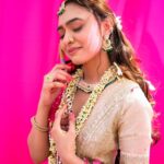 Alisha Prajapati Instagram - As we celebrate this colorful festival, let us take a moment to appreciate the love and devotion between Radha and Krishna. Their divine love story reminds us that true love is selfless, pure and eternal. May the colors of Holi bring joy, happiness, and prosperity to your life. Let us all come together to celebrate the victory of good over evil and the triumph of love over hate. Wishing the eternal and divine love of Radha Krishna to everyone this Holi. 💗 For @Asopalav In frame with me @vishal_d_o_p Styling by @drashtigajjar94 Makeup and hair by @aanalsavaliya and team Shot by @kpfilms31 @yess_drama