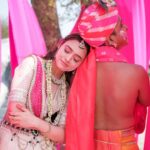 Alisha Prajapati Instagram - As we celebrate this colorful festival, let us take a moment to appreciate the love and devotion between Radha and Krishna. Their divine love story reminds us that true love is selfless, pure and eternal. May the colors of Holi bring joy, happiness, and prosperity to your life. Let us all come together to celebrate the victory of good over evil and the triumph of love over hate. Wishing the eternal and divine love of Radha Krishna to everyone this Holi. 💗 For @Asopalav In frame with me @vishal_d_o_p Styling by @drashtigajjar94 Makeup and hair by @aanalsavaliya and team Shot by @kpfilms31 @yess_drama