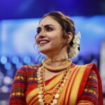 Amruta Khanvilkar Instagram – When you have friends like @prajakta_official all you need to do is just sit there and look pretty …..thrilled to be wearing @prajaktarajsaaj for #unchamajhazoka2023 
Styled by @nehachaudhary_ 
@zeemarathiofficial 
Ps – stay tuned for something very very interesting with @abhanga_repost 
#amrutakhanvilkar