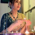 Amruta Khanvilkar Instagram – #happydiwali 
Thankyou @mysilklove for the beautiful saree 
And @sorayaajewels_