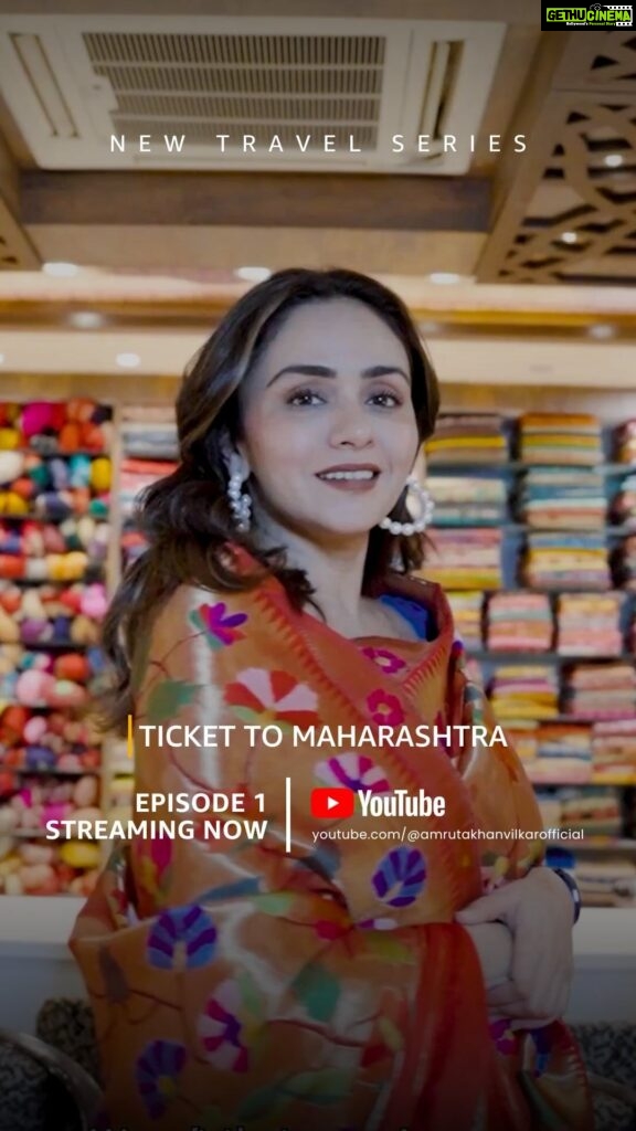 Amruta Khanvilkar Instagram - A saree holds a special place in my heart … and every women’s too Know the story behind the two and a half lakh #paithani Watch my show #tickettomaharashtrawithamrutakhanvilkar on my YouTube channel now Click on the link in the bio • Presented By: @videowaleengineer & @mgmotorin • Powered by: @boat.nirvana • Co- Powered by: @dabur.meswak #amrutakhanvilkar #travelwithamu #tickettomaharashtra #videowaleengineer #mgmotorIndia #dowhatfloatsyourboat #daburmeswak #roadtrip #travelshow #adventure #maharashtra