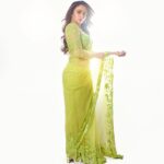 Amruta Khanvilkar Instagram – #letsgogreen 

Wearing this gorgeous saree by @premyabymanishii 😘
Styled by @nehachaudhary_ 
Hair n makeup by @seemaaofficial 
📸 @trilogy_works 

#amrutakhanvilkar #sareelove