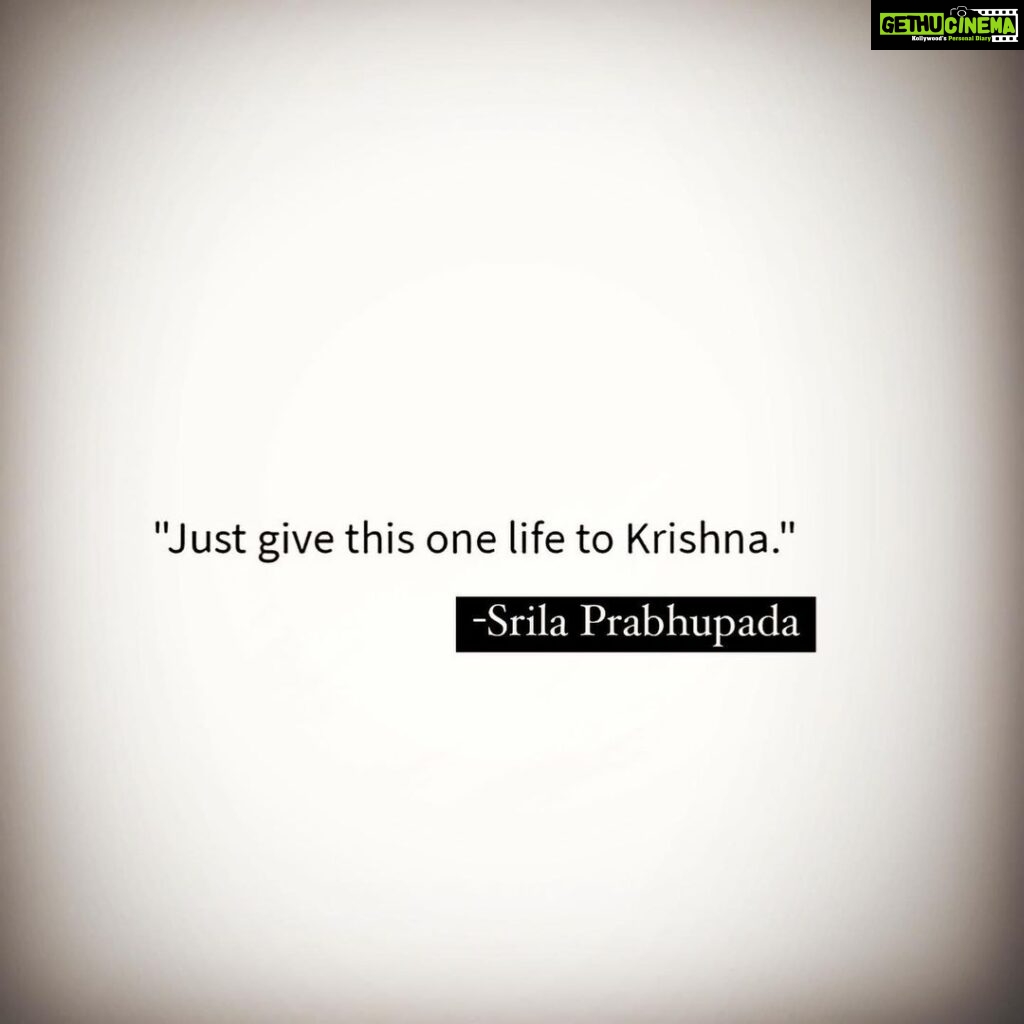 Anagha Bhosale Instagram - Srila Prabhupada's 46th Disappearance Day . Swipe⬅️ "All of us have had billions of births, and we have always given those lives simply to sense gratification. If you give one birth to Krishna, you will not be the loser. JUST GIVE ONE LIFE TO KRISHNA And if you're not satisfied, you still get more births." - Srila Prabhupada . Spirit soul is one; therefore, only one activity: to serve the Lord. That's all. The Lord is one, and the spirit soul, qualitatively one, and the activities also one. That is our mission: one God, one mantra, one scripture, one activity. One God: Krsna. One mantra: Hare Krsna. One scripture: Bhagavad-gita. And one activity: to serve Krsna. That's all. . Please start chanting Hare Krishna mahamantra everyone 🙏🏻 #harekrishnaharekrishnakrishnakrishnahareharehareramahareramaramaramaharehare
