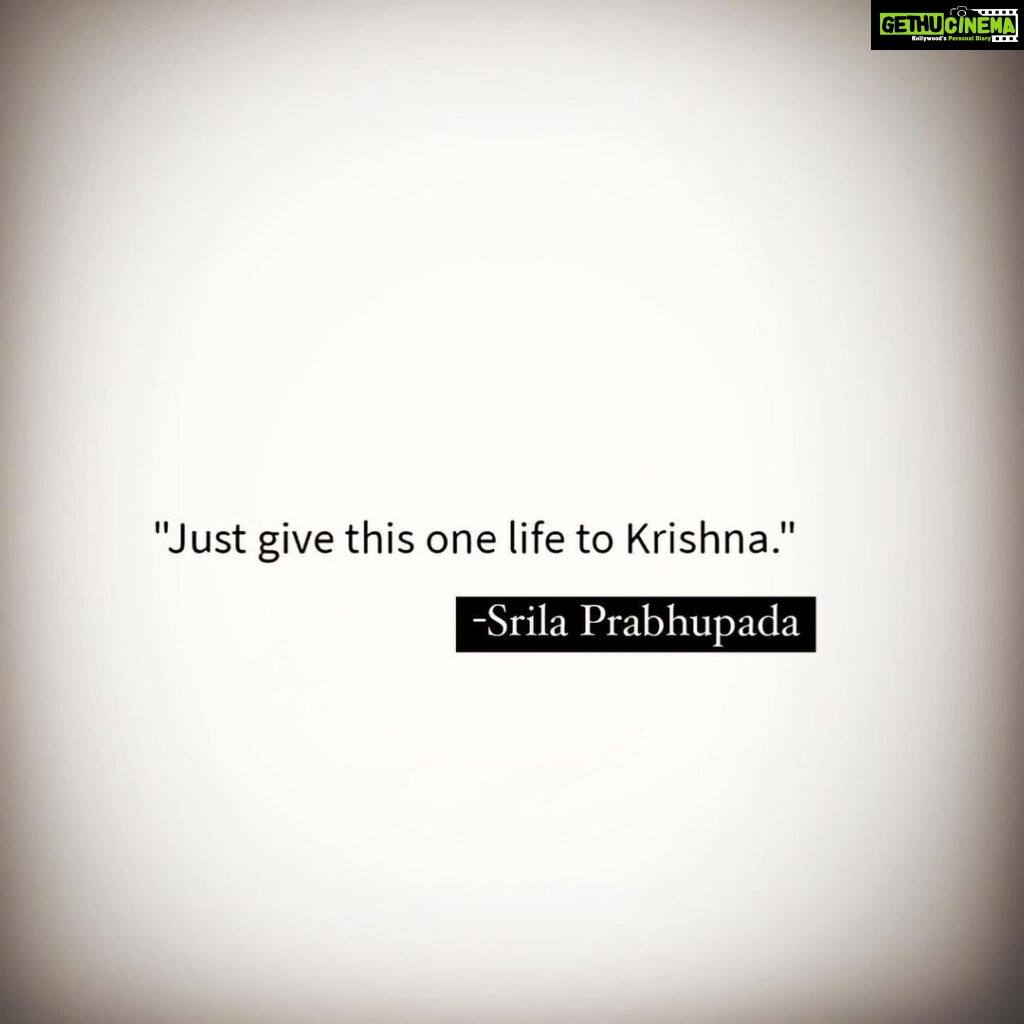 Anagha Bhosale Instagram - Srila Prabhupada's 46th Disappearance Day . Swipe⬅ "All of us have had billions of births, and we have always given those lives simply to sense gratification. If you give one birth to Krishna, you will not be the loser. JUST GIVE ONE LIFE TO KRISHNA And if you're not satisfied, you still get more births." - Srila Prabhupada . Spirit soul is one; therefore, only one activity: to serve the Lord. That's all. The Lord is one, and the spirit soul, qualitatively one, and the activities also one. That is our mission: one God, one mantra, one scripture, one activity. One God: Krsna. One mantra: Hare Krsna. One scripture: Bhagavad-gita. And one activity: to serve Krsna. That's all. . Please start chanting Hare Krishna mahamantra everyone 🙏🏻 #harekrishnaharekrishnakrishnakrishnahareharehareramahareramaramaramaharehare