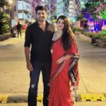 Anamika Chakraborty Instagram – Pujo ‘23 , Ashtami night with husband. ❤️