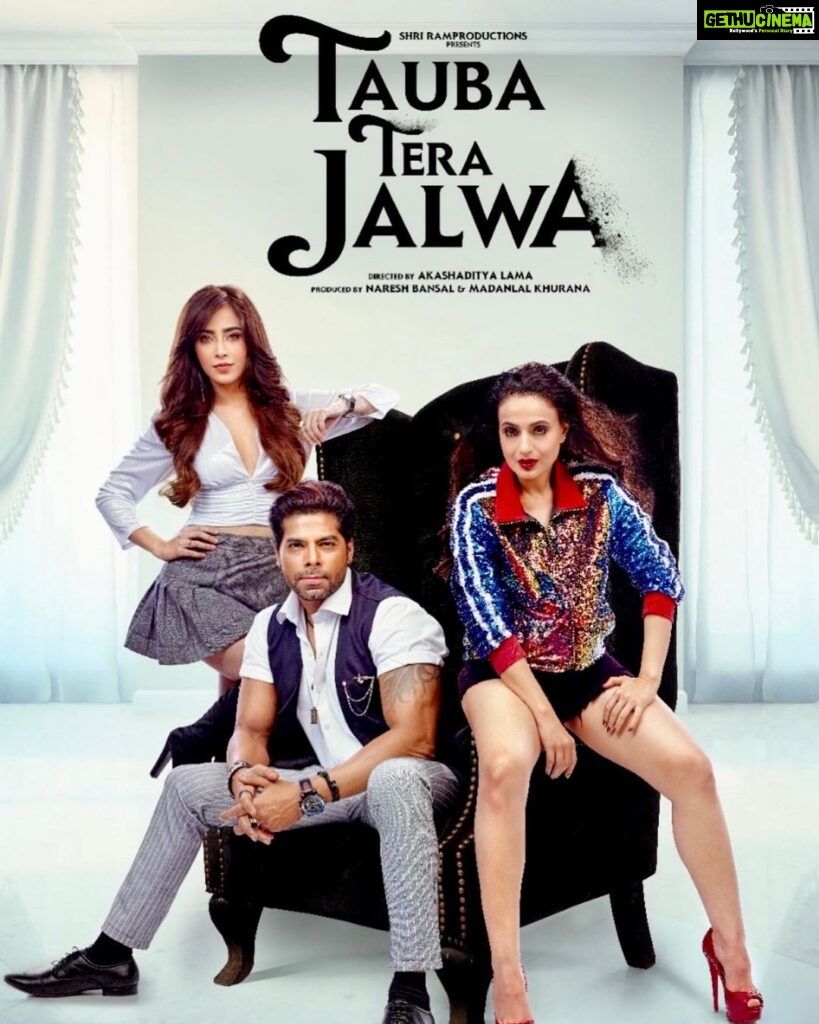 Angela Krislinzki Instagram - Unveiling the first look of my next film Tauba tera Jalwa on my birthday.. So blessed to be working with the best and learning from them… starring super talented @jatinkhuranaofficial , most versatile @ameeshapatel9 , yours truly @angelakrislinzki , rajesh sharma ji directed by @director_akashaditya . @prashwani @nkb.rathistelmax