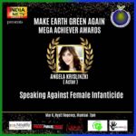 Angela Krislinzki Instagram - Thanks a lot for Mega Achivers Award 2021.This is a cause i truly stand by. We can save mother earth only if we save the epitome of creation WOMEN. Happy womens day in advance to all the beautiful women. Stay blessed!!! Thank uou @megafoundation_