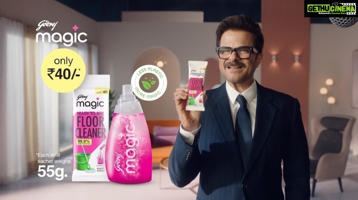 Anil Kapoor Instagram - I had an absolute blast teaming up with Godrej Magic to unveil their groundbreaking floor cleaner. With just a simple add, pour, and shake, you can effortlessly create 500 ml of pure cleaning power. Experience the enchantment of sparkling floors and add a touch of magic to your everyday cleaning routine with Godrej Magic floor cleaner. @godrejmagic