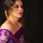 Anjana Rangan Instagram - Day 8 : PURPLE 💜 Purple commands attention and demands Respect. Its Royal, luxurious and is magical! 💜 #navarathricollections by @magicbyjeeni Shot by @padambyveni MUAH : @kalai_hair_and_makeup ✨
