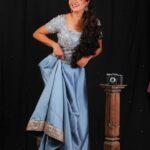 Anjana Rangan Instagram - Day 7 : GREY 🩶 Unlike black or white, Grey avoids attention. Its imperfect yet beautiful. Stable and solid. #navarathricollections by @magicbyjeeni Shot by @padambyveni MUAH : @kalai_hair_and_makeup ✨