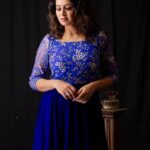 Anjana Rangan Instagram - Day 4 : Blue 🦋💙 The colour of Trust and Loyalty💙 #navarathricollections by @magicbyjeeni Shot by @padambyveni MUAH : @kalai_hair_and_makeup ✨