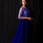 Anjana Rangan Instagram - Day 4 : Blue 🦋💙 The colour of Trust and Loyalty💙 #navarathricollections by @magicbyjeeni Shot by @padambyveni MUAH : @kalai_hair_and_makeup ✨