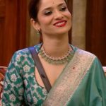 Ankita Lokhande Instagram - Elegant and poised in Turquoise 😌 Which is your favourite look, open hair or bun? Credits:- Outfit: @warpnweftbysagrikarai Jewellery: @aurous.in @cherryblossoms.designs Styled By: @hemlataa9 @stylebyhemlataa Assisted By: @saloni142_ @haaute @colorstv @beingsalmankhan @officialjiocinema @endemolshineind #AnkitaLokhandeJain #AnViInBiggBoss17 #OOTD #BB17 #DilDimaagAurDum #Colors #SalmanKhan #JioCinema