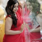 Anna Rajan Instagram - Red has always been my colour 🌹🌹🌹#red #annasppeks #redsaree #anna #actress #love #redlove #new #newpost