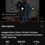 Archana Ravichandran Instagram - #imaigalo has crossed half a million in a day😍 Haven’t you watched yet ? Go check my story for link ! @bereadyfilms @sonymusic_south @donglijumbo @vj_archana_ @anivee13 @ajai_al_dop @pk_ponkathiresh @kishendas @kvraj98 @vinothmarks @subikanifabint @jeevithamakeupartistry @iam.richardson @vmlanu2021 @aadhu_deshmukh @dwan_19 @betterinvestclub