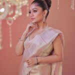 Arya Instagram - I love it … I draped it … Saree @kanchivaram.in MUA @shoshank_makeup Styling @sabarinathk_ Draping @draping_damini Jewelry @goodwillcollectionskerala Photography @plan.b.actions @jibinartist Asst @dayonphotos Art @silvester_attractte Studio @maxxocreative #trendingnow #saree #sareelovers #drape #silk #tissue #fashion #makeup #aryabadai #pastel #happiness #kanchivaram