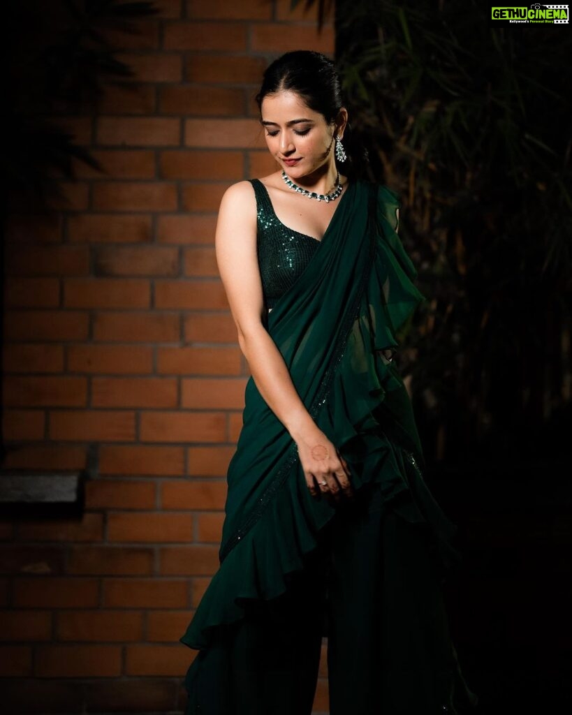Ashika Ranganath Instagram - ✨ This beautiful by outfit @anyracouture Diamonds @sri_ganesh_sadashivnagar Captured by @thilakshetty