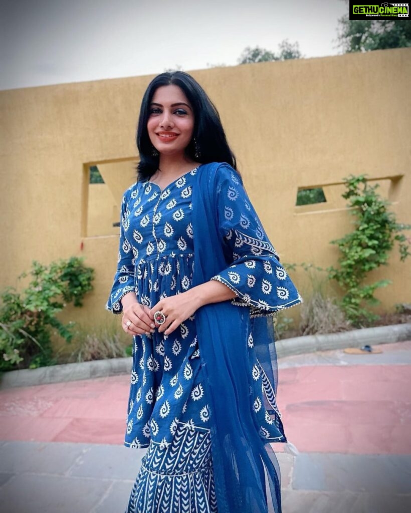 Avani Modi Instagram - Hello bluetiful….! 💙 Grab one of these most beautiful peplum Skirt sets specially curated for you! S4u launches **PEPLUM FANCY** Fabric: cotton Outfit @s4u_by_shivali Dealer @tarika_textiles Featuring: @avanimodiofficial Photography : @yash_modi_99 Camera : @mr______kartik Green City - Gandhinagar