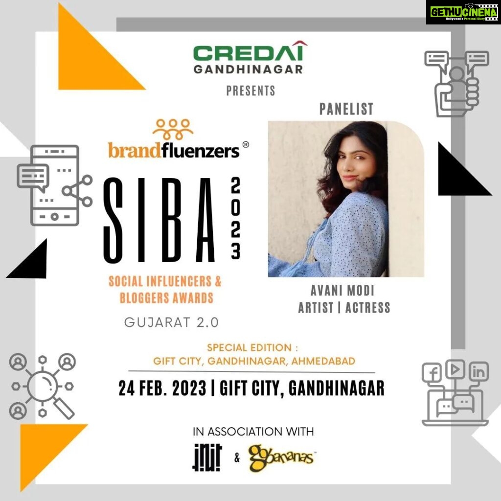 Avani Modi Instagram - I Am Attending... See You there CREDAI GANDHINAGAR In Association with INIT & Go Bananas Presents BRANDFLUENZERS S I B A 2023 - GUJARAT 2.0 @ GIFT City, Gandhinagar @BRANDFLUENZERS (Click the link in Bio) b r a n d f l u e n z e r s Get Ideas | Get Inspired |Get Influenced About Us: b r a n d f l u e n z e r s is a brand community to educate, serve, share - value information & help people create MSI( Multiple Sources of Income ) to attain financial freedom, create their influence in the society, set their authority - their Personal Brand & live a financial freedom lifestyle. b r a n d f l u e n z e r s is an Elite community of Brands, Influencers, Bloggers, Content Creators, Graphic Designers, Photographers, Affiliate Marketers & Social Media Newbies as its members. Core purpose is to connect with each other for personal & business - development & growth, mastering the current trends in the market. The Event: 24th February 2023, Gandhinagar Event is divided into 2 Segments 1. Meetup 2. Social Influencers & Bloggers Awards See you there. Team BRANDfluenzers @brandfluenzers @niravchahwala @vanitaa_rawat @_riya_27 @srikantkanoi @Ahmedabad_influencer_club @gobananas_india @worldofinit @credaigandhinagar @hemiladvertising #influencers bloggers #influencermarketing #influencerstribe #affiliatemarketing #brandsmeet #brandsawards #1000thingstodoinsurat #iamabrandfluenzer #ahmedabad #surat #rajkot #vadodara #suratevents #gujaratinfluencers #influencersgyan #bloggersmeet #influencersawards #Influencersmeet #influencerslife #influencersfoodies #influencersagency #influencersindia #influencersummit India