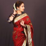 Ayesha Jhulka Instagram - A red saree in the wardrobe is as important as a black dress 😍❤️ PR - @manalirawat Jewellery - @khushi_jewels Stylist - @prynkamundada Asst Stylist- @jaya_bhatra Hair - @shparveen347 Makeup- @samina_makeupmagic Managed @deepalikhetan #loveforred #saree #elegance #tradition #traditional #culture #indian #red #sareelove #ootd #selflove #photooftheday #instagood #instagram #festival #wednesday #love