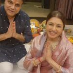 Bhagyashree Instagram - Diwali ki Puja ho gayi ! May the goddess bless you all with peace n prosperity, wisdom n wealth. #puja #laxmipuja #pujaathome #festivevibes #traditions #traditions