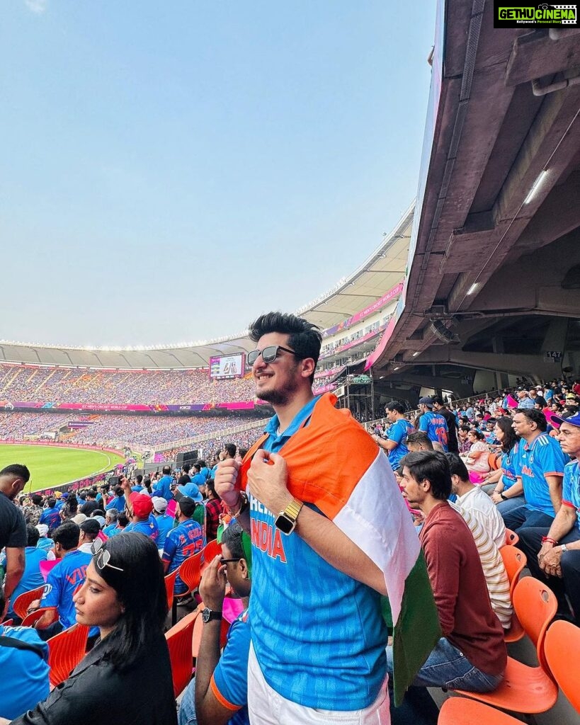 Bhavin Bhanushali Instagram - Historic Win 🇮🇳❤️ Proud of team India ❤️ @indiancricketteam #cricket #indiavspakistan #worldcup #india Narendra Modi Stadium - Ahmedabad