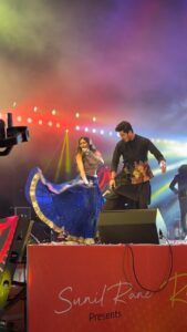 Bhavin Bhanushali Instagram - Day-4 with the Queen ❤️ @thekinjaldave 
Styled by:- @idivyeshtalaviya
Assisted by:- @vaidehi1312
@styledbydivyesh
Outfit by:- @house_of_jama 
#navratri #garba