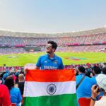 Bhavin Bhanushali Instagram - Historic Win 🇮🇳❤️ Proud of team India ❤️ @indiancricketteam #cricket #indiavspakistan #worldcup #india Narendra Modi Stadium - Ahmedabad