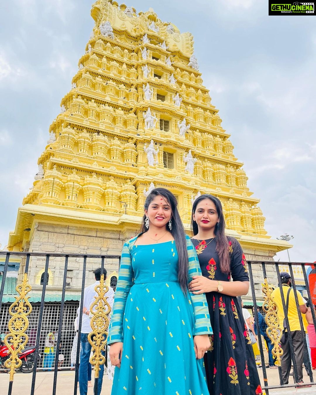 Bhavya Gowda Instagram - Happy birthday to you Divuuuu❤️ My second MOTHER🌎 You are my first best friend👭 you listen to me when no one else does, you make me feel good about yourself, and I will always be there for you no matter what happens🥰 As children, we fought and argued over everything, but as adults, you are the best sister, You are the one person I have always been able to count on and I love you more🫶🏻 The best advice i have got from my mother ever is. Be nice to your sister. Your friends will come and go, but you will always have your sister🥺 You have always been my greatest role model, my inspiration, my heroine and my cheerleader ❤️ Thanks for being my gossip partner 😂 Thank you for teaching me the lessons I needed to know, speaking the truths I needed to hear🙂 Thank you for all the cute clothes I stole from you over the years! 😂 Sadyakeeeee sakuuu ansutheee😝🙆🏻♀️ I love you sooooooo Muchhhhhh❤️ Bangalore, India