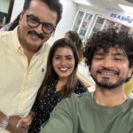 Bravo Instagram - —so a week ago ! I just had the ultimate celebrity encounter! I met not one, not two, but three of my absolute faves! 🤩 First off, I met my coolest Doppleganger @ashokselvan brother.! I mean, come on, who needs a secret identity when you've got a twin running around? 😎 Jk😂 And the legend @r_sarath_kumar sir & @nikhilavimalofficial ❤️ —— My team @894tamilfm for the win 🥇 Dubai, United Arab Emirates