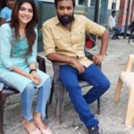 Chitra Shukla Instagram - From the set of #nana #movie #shooting railway station of #ramujifilmcity 😊 #happybirthday sir @sasikumardir It was good experienced working with you and I learned good learning points of acting.🙏🏻✨ #tamilfilm #tamilcinema #chitrashukla