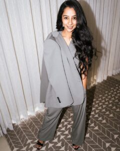 Darshana Rajendran Instagram - For ‘Paradise’ at 2023 Busan International Film Festival 

Styled by: @damini_styles 
Assisted by: @niddhii_jain 
Jewellery: @ishhaara @ascend.rohank 
Outfit: @zara
Photographer: @shashankjayaprasad