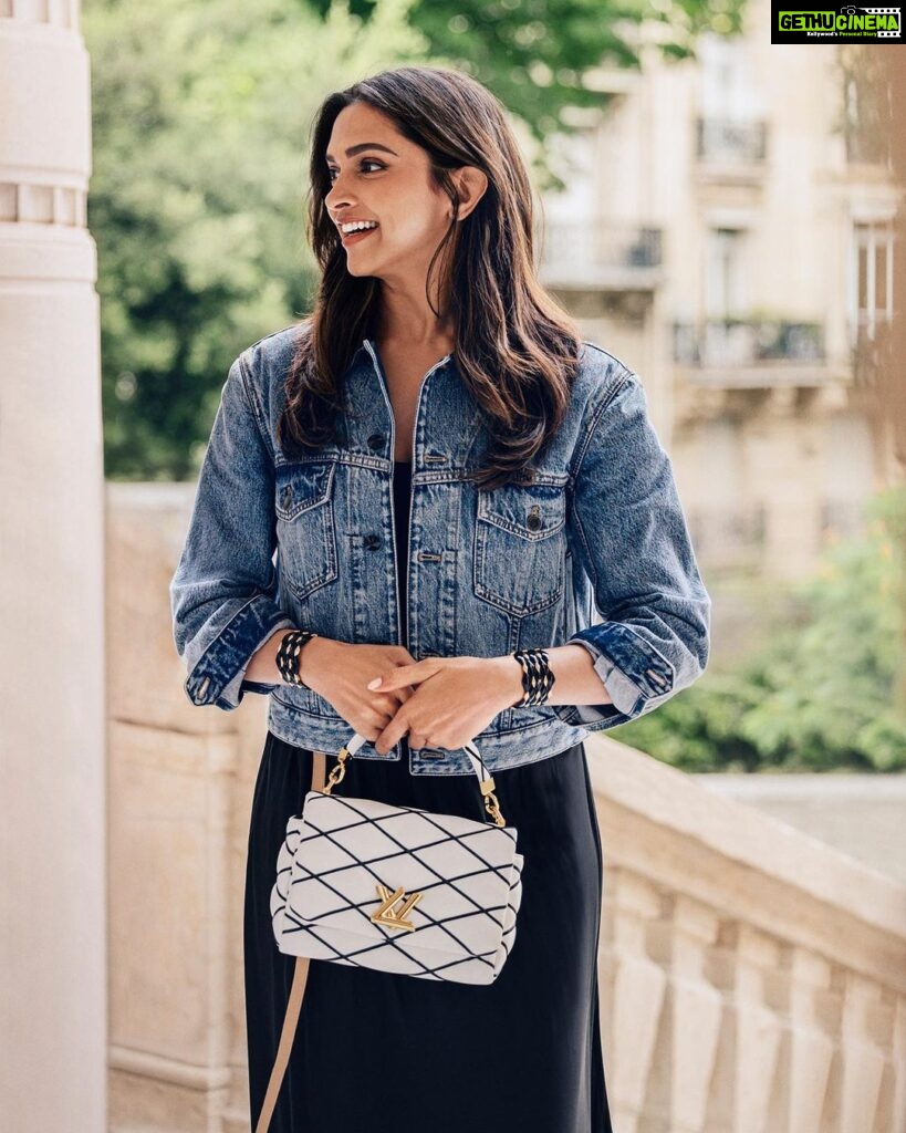 Deepika Padukone Instagram - Women’s Fashion Campaign. Evocative of contemporary French elegance, the striking design of Louis Vuitton’s emblematic GO-14 bag by @NicolasGhesquiere is accentuated by the Paris skyline. Discover the creation embodied by House Ambassador Deepika Padukone via link in bio. #DeepikaPadukone #LVGO14 #LouisVuitton