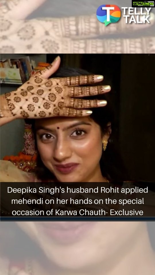 Deepika Singh Instagram - In an exclusive interview with Telly Talk, @deepikasingh150 shares how excited she is for Karwa Chauth. She talks about her preparations and the special moment when her husband, Rohit, applies Mehendi on her hands. Check out the video for all the details! #tellytalkindia #exclusive #deepika #deepikasingh #deepikasinghgoyal #karwachauth #karwachauth2023