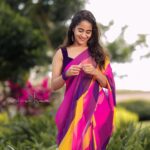 Deepthi Sunaina Instagram - 💜💛 #deepthisunaina 💛 #deepthisunaina . . . . . 👗: @navya.marouthu 📸: @rollingcaptures Hair: @vicky_hairstylist_official