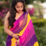 Deepthi Sunaina Instagram - 💜💛 #deepthisunaina 💛 #deepthisunaina . . . . . 👗: @navya.marouthu 📸: @rollingcaptures Hair: @vicky_hairstylist_official