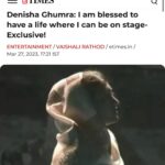 Denisha Ghumra Instagram - Thank you @vaishali.rathod25 for penning my feelings on this world theatre day ❤️ . #blessed and #grateful #etimes #timesofindia #worldtheatreday
