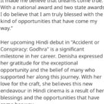Denisha Ghumra Instagram – Could not have asked for a better or a bigger opportunity than this 
@mkshivaaksh 
Thank you and i am so grateful to be a part of this film.
@hitukanodia Sir, This is the 4th project with you and the more i get to work with you the more i learn things as an actor as well as, as a human 🌸
.
@vaishali.rathod25 A big thanks to you 💫
.
#timesofindia #etimes #hindicinema #denishaghumra