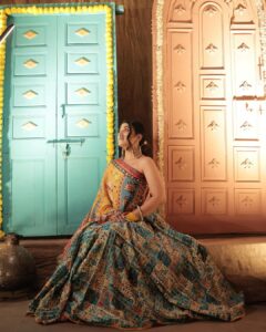 Denisha Ghumra Instagram - Last day of navratri 🩵
Until navratri 2024 💫
.
Captured - @shutterhalf @kaledioscopik 
Jewellery - @thejewelstudiio 
Outfit - @dreamsbydenisha 
MUAH - 💁🏻‍♀️ 
.
#navratri2023 #navratricollection #offshoulderblouse #chaniyacholi #denishaghumra