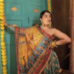 Denisha Ghumra Instagram - Last day of navratri 🩵 Until navratri 2024 💫 . Captured - @shutterhalf @kaledioscopik Jewellery - @thejewelstudiio Outfit - @dreamsbydenisha MUAH - 💁🏻‍♀️ . #navratri2023 #navratricollection #offshoulderblouse #chaniyacholi #denishaghumra