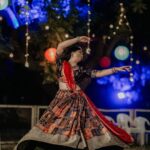 Denisha Ghumra Instagram - Day 4 - @shantigram_ahmedabad . Captured - Team @shutter_eye_pictures Jewellery - @thejewelstudiio . #denishaghumra #navratri2023